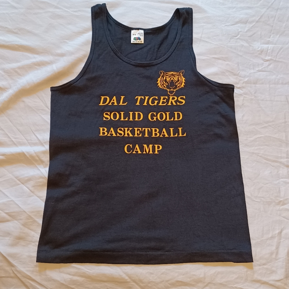 Vintage 1990s Dalhousie University Dal Tigers Basketball Camp Tank Top Adult M